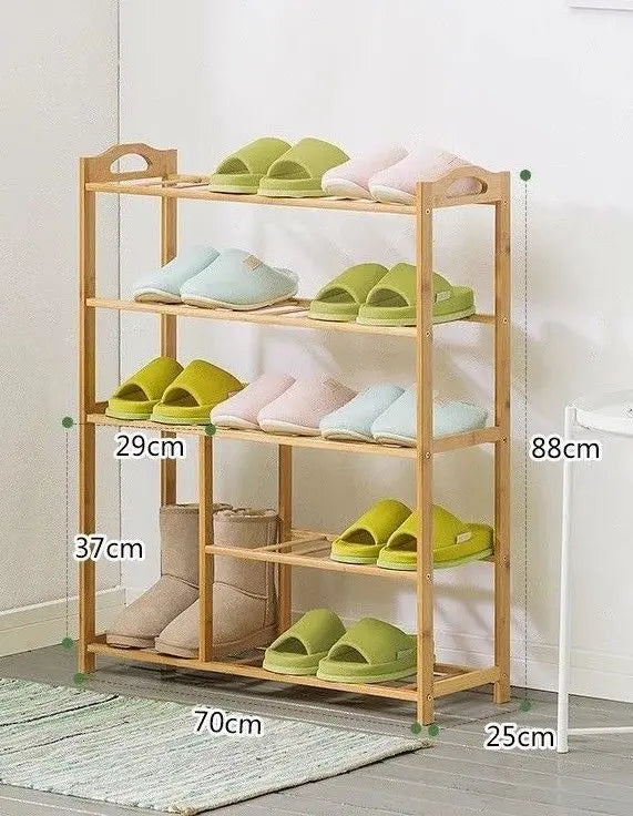 Bamboo Multi-level shoe racks bookshelf bamboo shelves clever storage 竹鞋架书架 Everythingbamboo