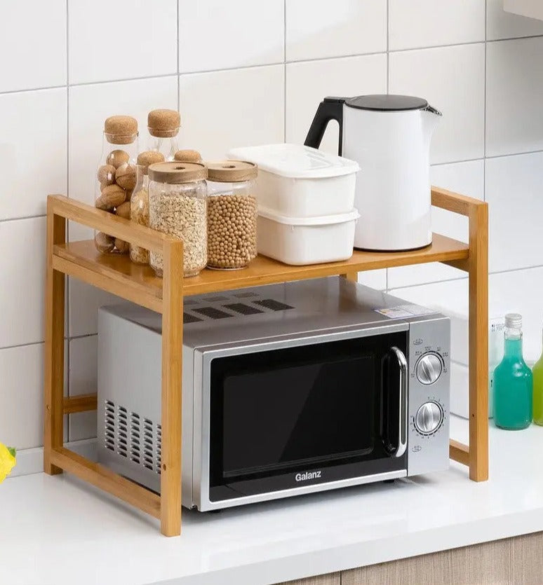 Bamboo Multiple Shelf Kitchen Storage Rack Bamboo Rack Microwave Rack Holder everythingbamboo
