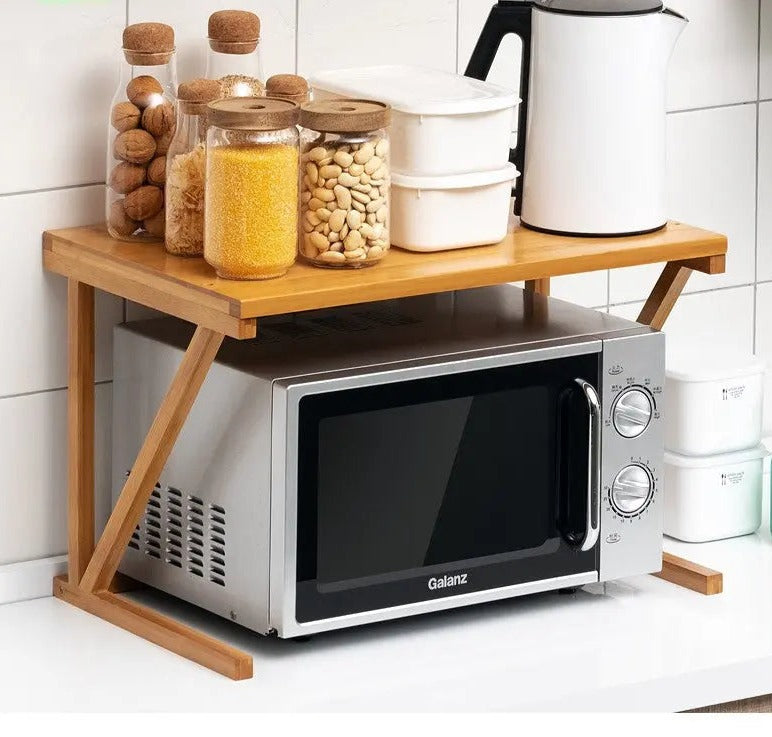 Bamboo Multiple Shelf Kitchen Storage Rack Bamboo Rack Microwave Rack Holder everythingbamboo
