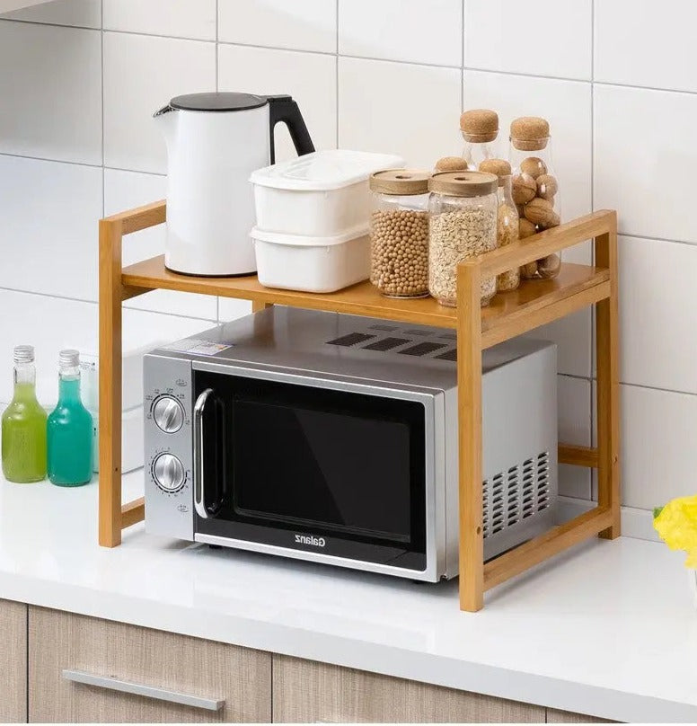 Bamboo Multiple Shelf Kitchen Storage Rack Bamboo Rack Microwave Rack Holder everythingbamboo