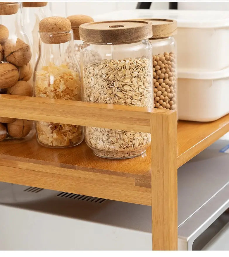 Bamboo Multiple Shelf Kitchen Storage Rack Bamboo Rack Microwave Rack Holder everythingbamboo