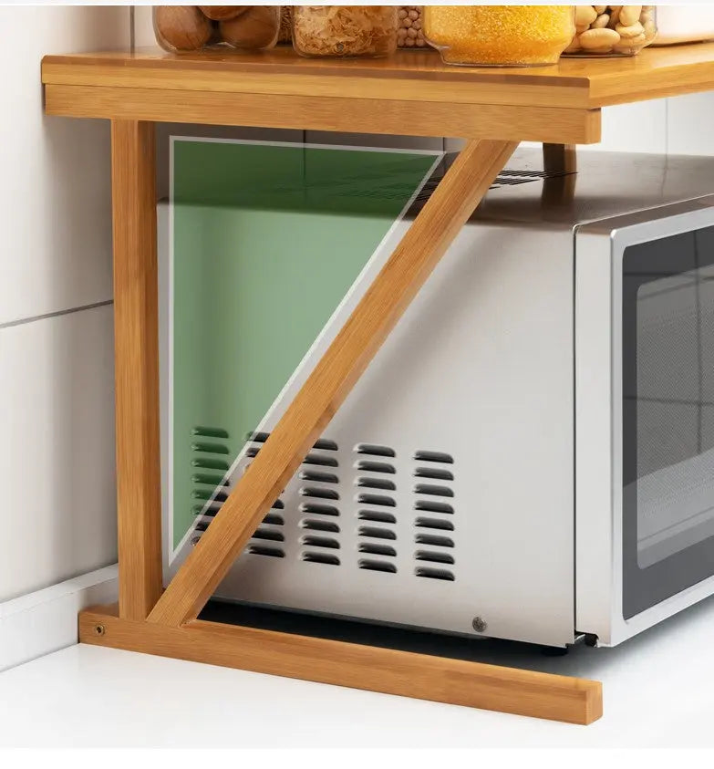 Bamboo Multiple Shelf Kitchen Storage Rack Bamboo Rack Microwave Rack Holder everythingbamboo