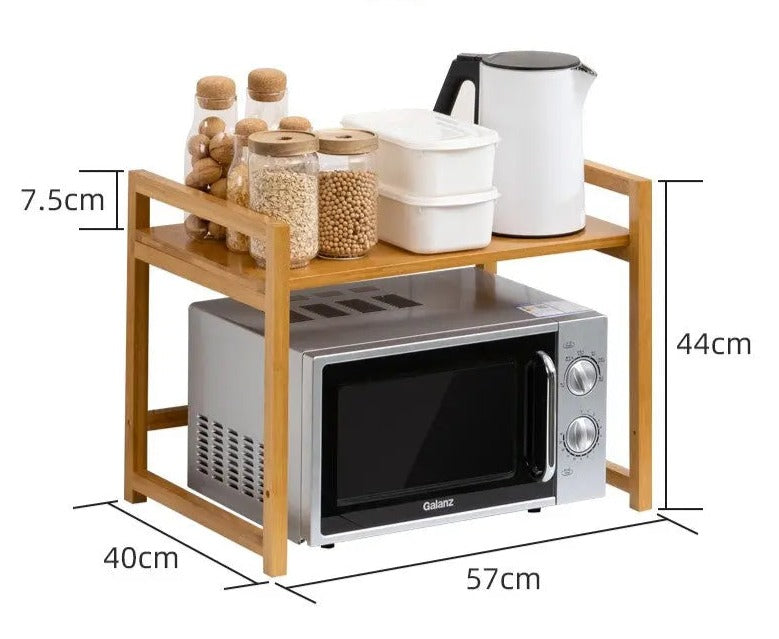 Bamboo Multiple Shelf Kitchen Storage Rack Bamboo Rack Microwave Rack Holder everythingbamboo