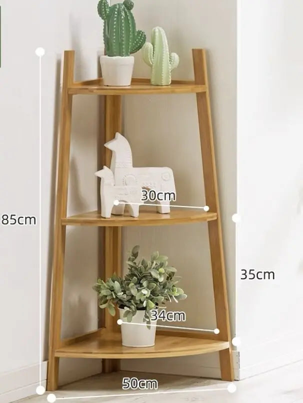 Bamboo Multiple Tiers Bookcase Corner Bookshelf Storage Cabinet Rack Organizer everythingbamboo