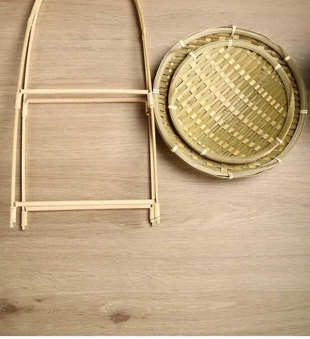 Bamboo Natural Handwoven 2 Tiers Dessert High Tea Stand Plate Rack everythingbamboo