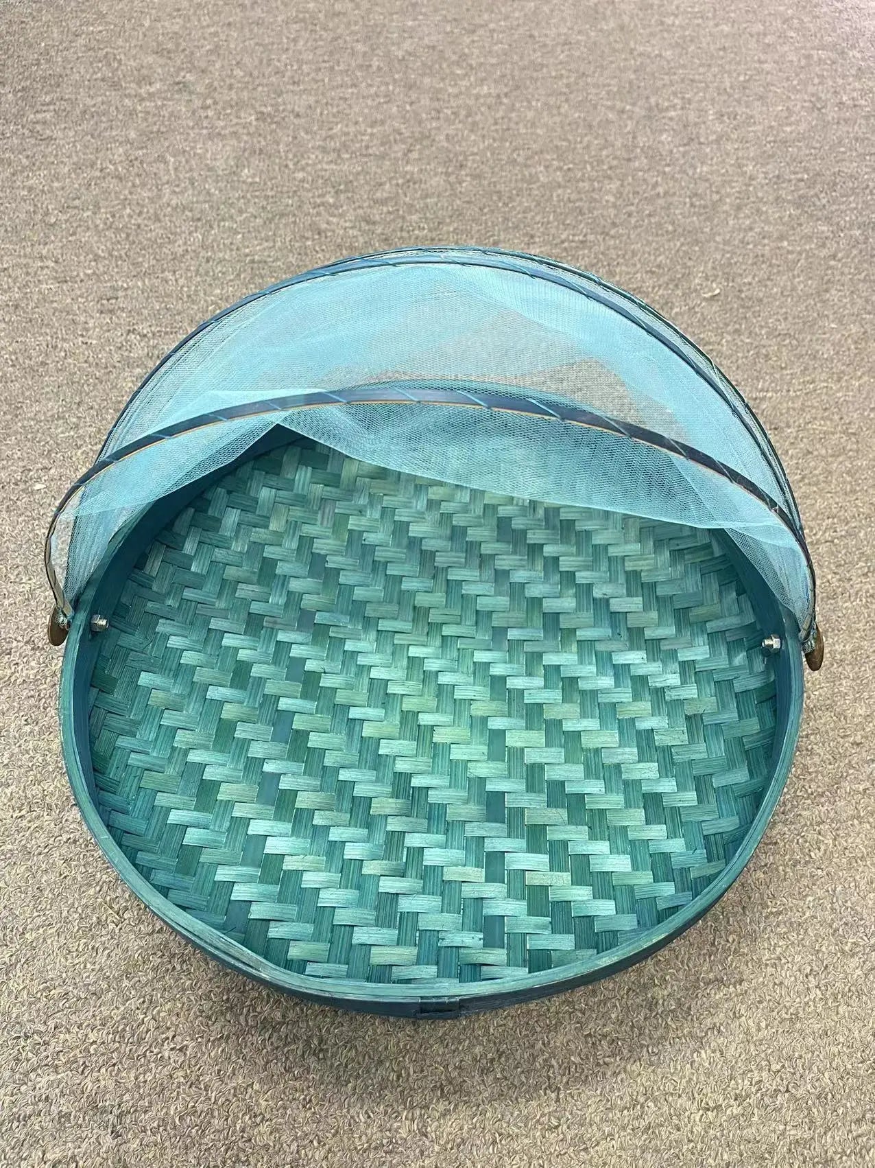 Bamboo Net Basket Plate Set of 3 Plate Basket Insects Free Picnic Plate Storage Multi Colors BPT10 everythingbamboo