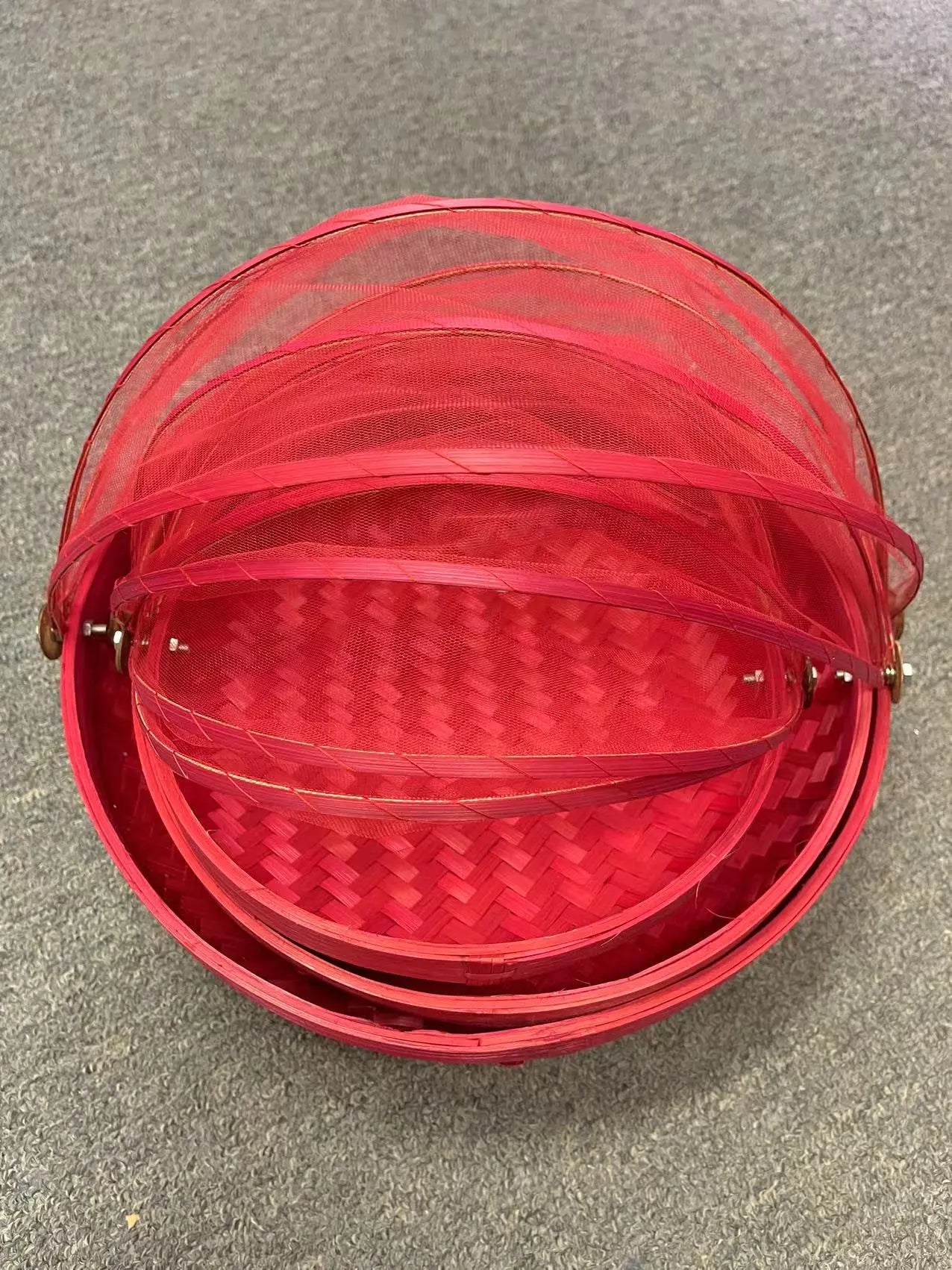 Bamboo Net Basket Plate Set of 3 Plate Basket Insects Free Picnic Plate Storage Multi Colors BPT10 everythingbamboo