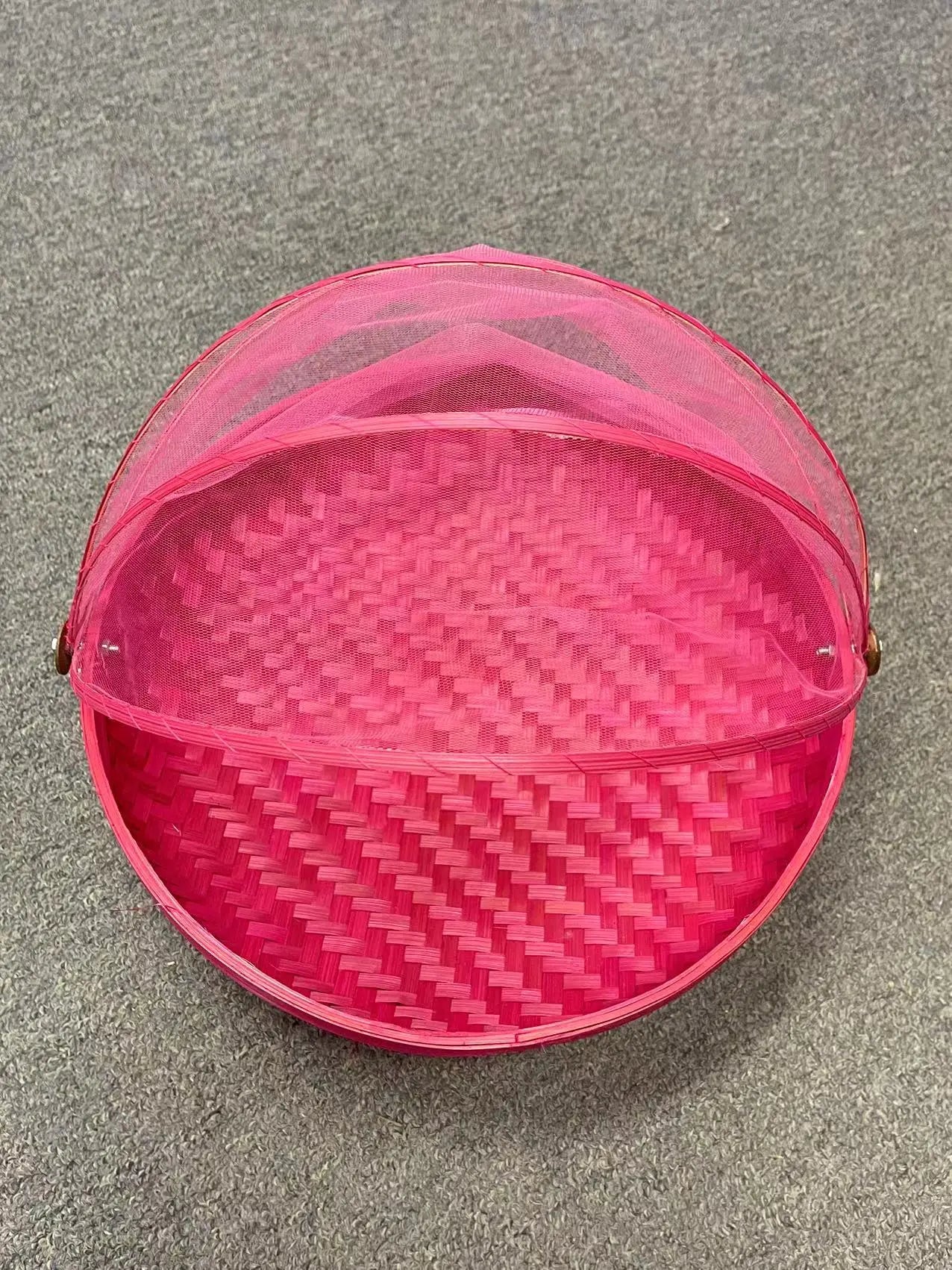 Bamboo Net Basket Plate Set of 3 Plate Basket Insects Free Picnic Plate Storage Multi Colors BPT10 everythingbamboo