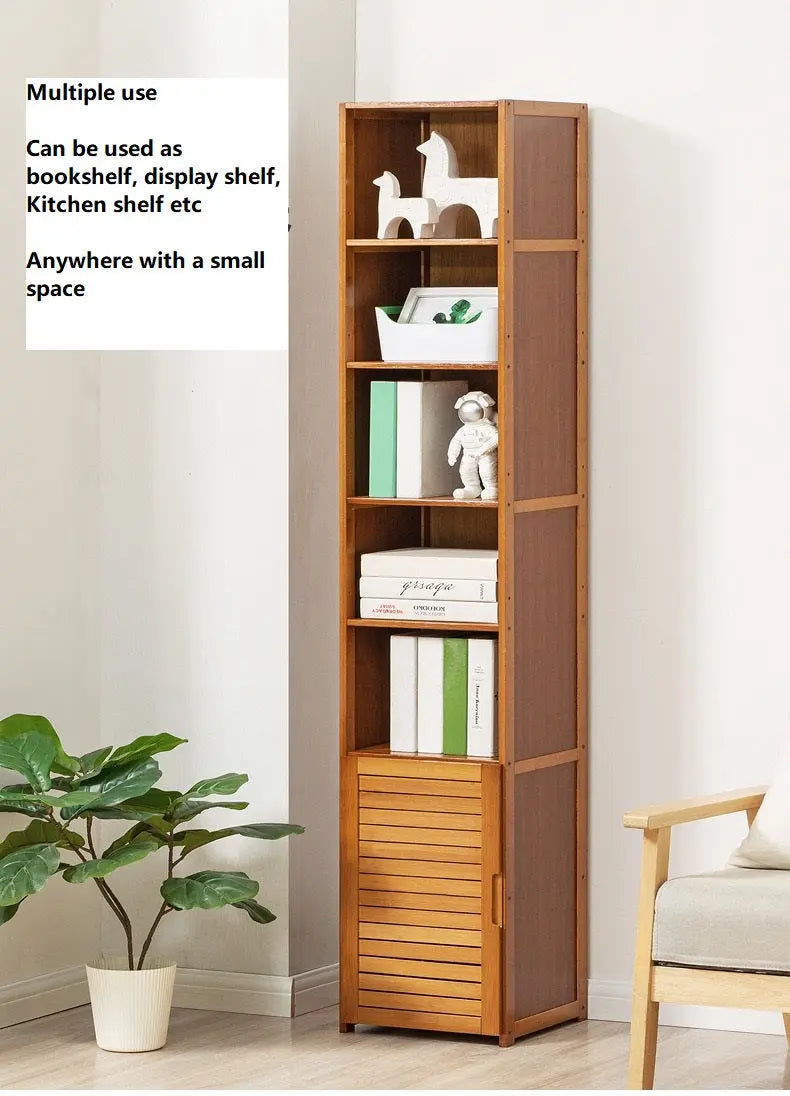 Bamboo Shelf Narrow Tall Corner Shelf Organizer Display Shelf Small Space Storage Shelf BSO06 everythingbamboo