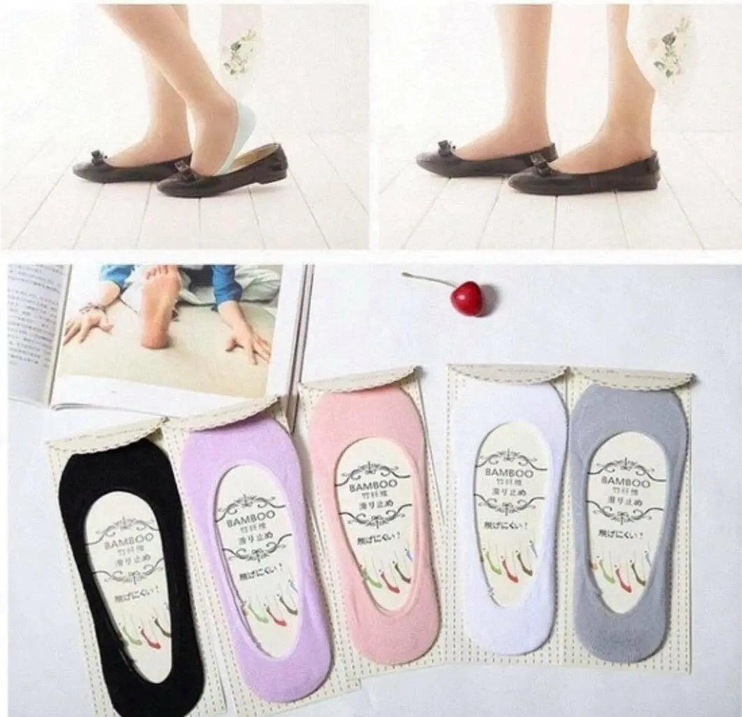 Bamboo Socks 5 Pairs Women Bamboo Fiber Invisible Socks Breathable Soft Nonslip everythingbamboo