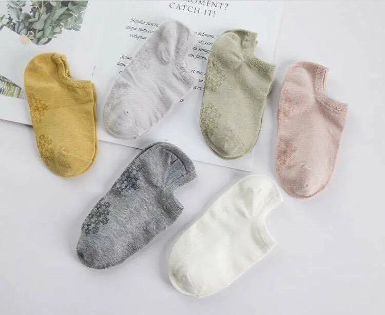 Bamboo Socks Women Bamboo Fiber Invisible Socks 6 Pairs Set Breathable Free Size everythingbamboo
