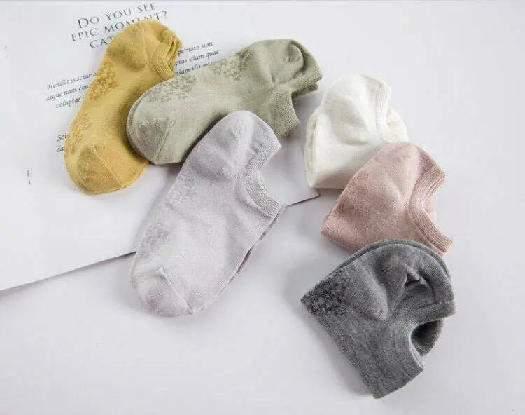 Bamboo Socks Women Bamboo Fiber Invisible Socks 6 Pairs Set Breathable Free Size everythingbamboo