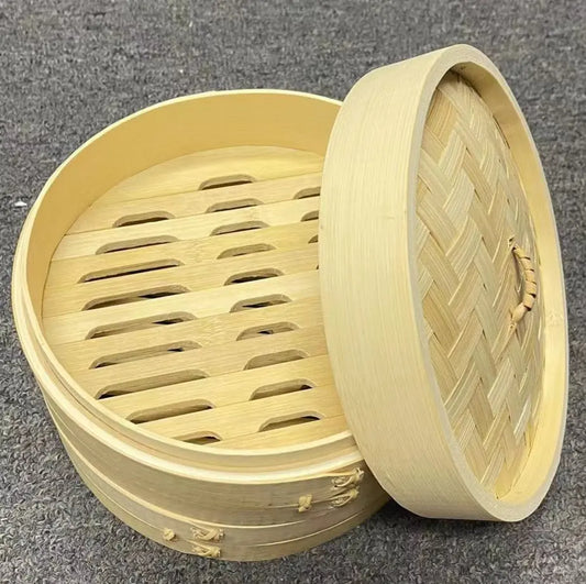 Bamboo Steamer 2 Tier with Lid Baskets Storage Multiple Use BPT14 everythingbamboo