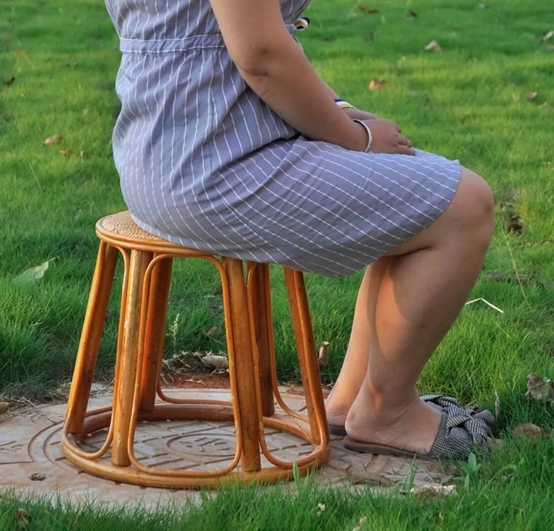 Bamboo Stool Natural Handwoven Handmade Stool Artwork Strong Elegant 竹麻编制凳 everythingbamboo