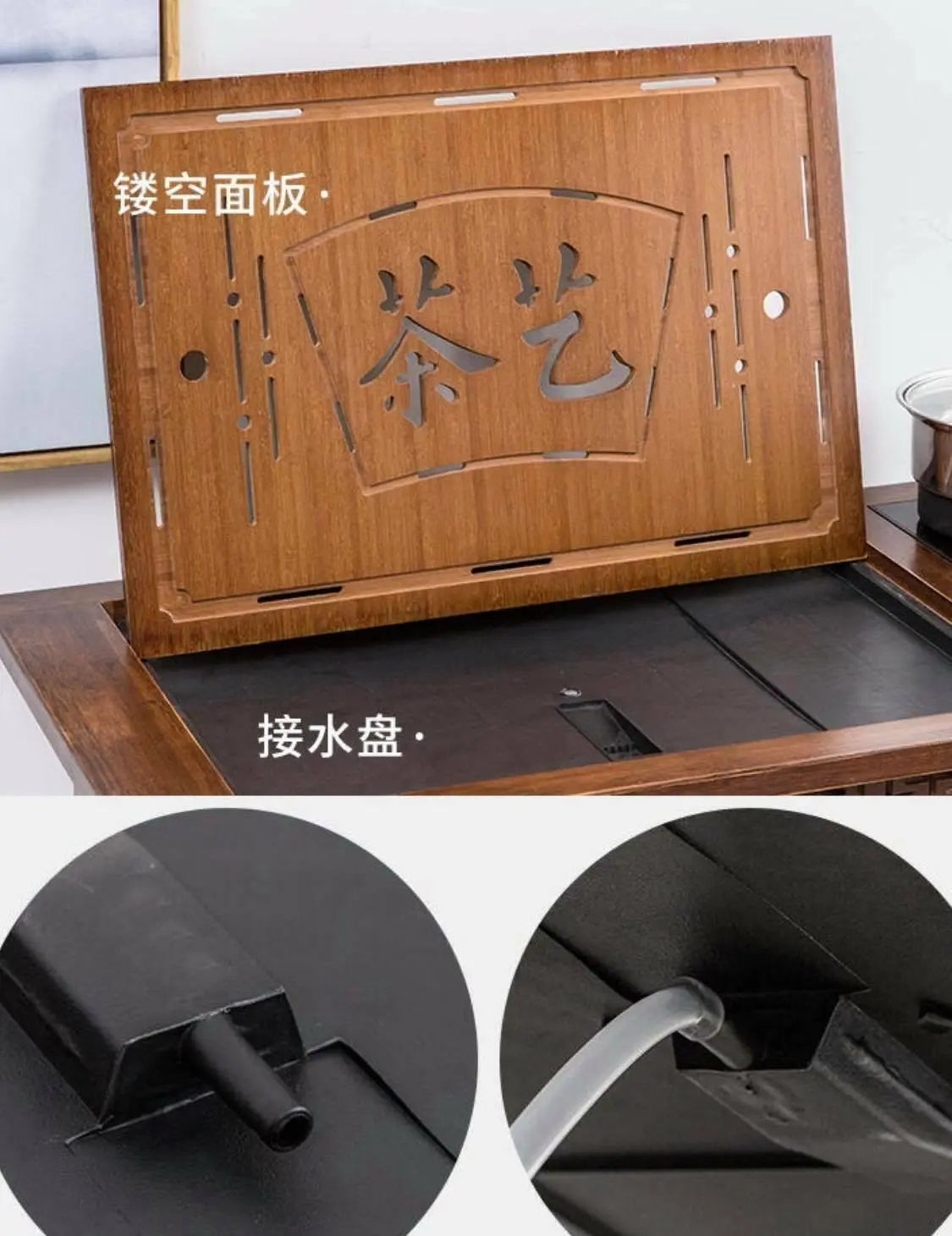 Bamboo Table Bamboo Gongfu Tea Coffee Table Serving Tray Cabinet With Wheels everythingbamboo