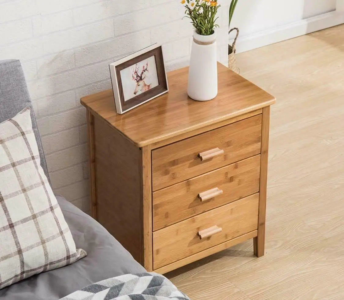 Bamboo Table Portable Bedside Table Coffee Table With Wheels Modern Storage everythingbamboo