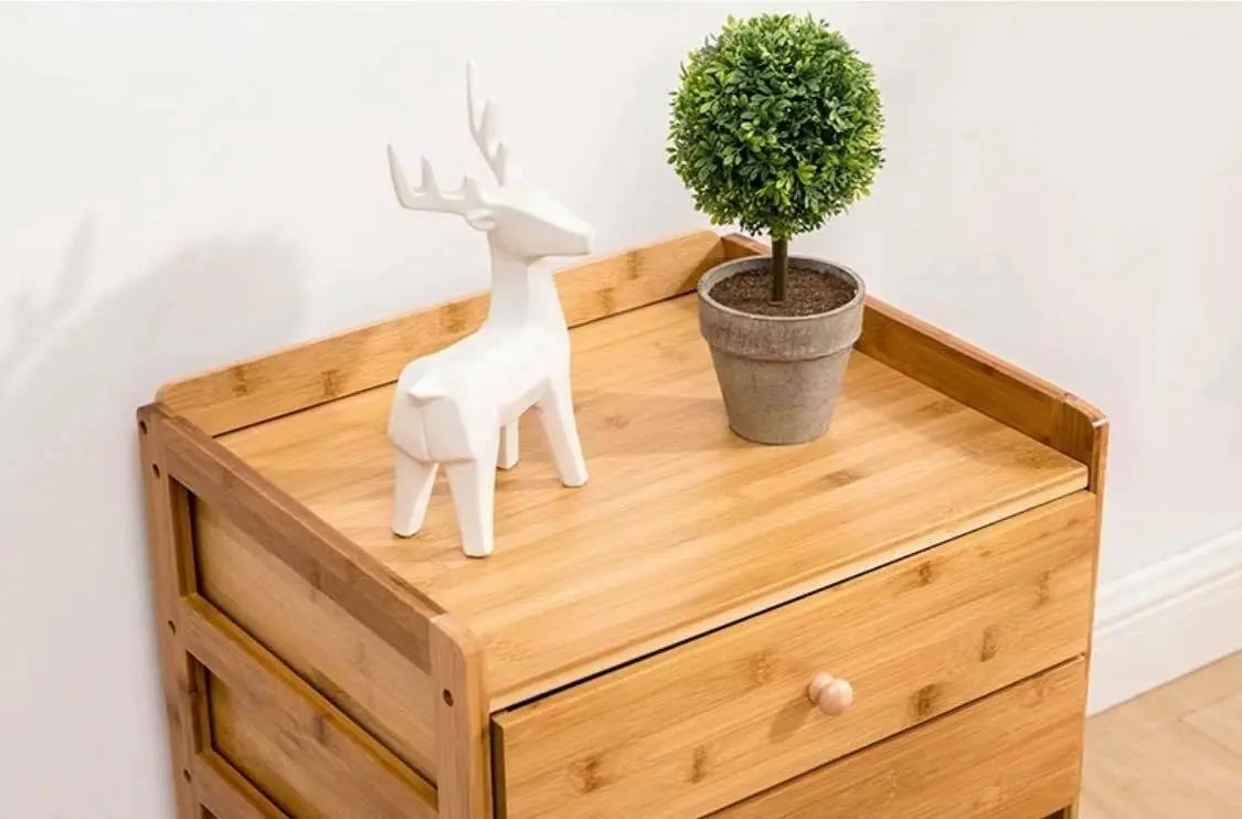 Bamboo Table Portable Bedside Table Coffee Table With Wheels Modern Storage everythingbamboo