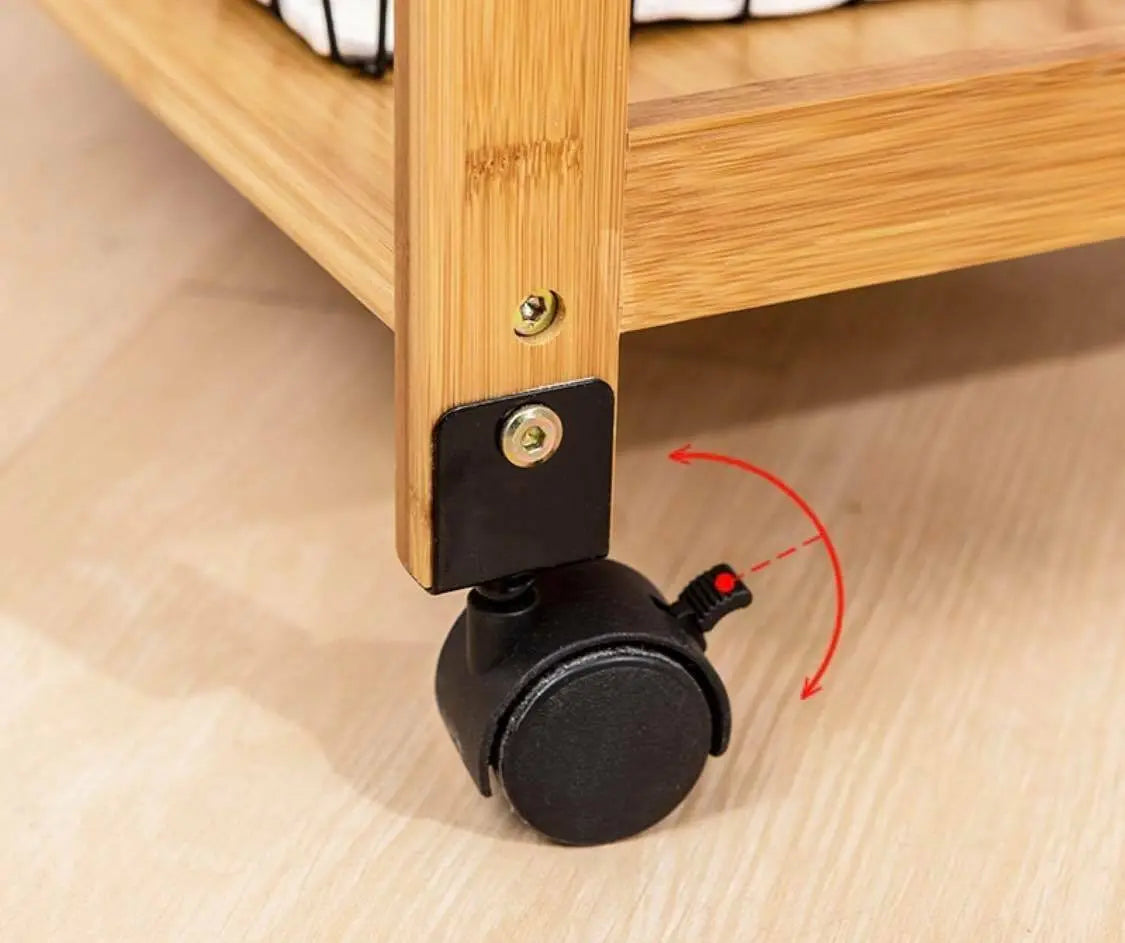 Bamboo Table Portable Bedside Table Coffee Table With Wheels Modern Storage everythingbamboo