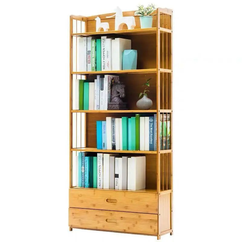 Bamboo Wooden Bookcase Bookshelf Multi-Tiers Storage Rack Shelf Office Furniture everythingbamboo