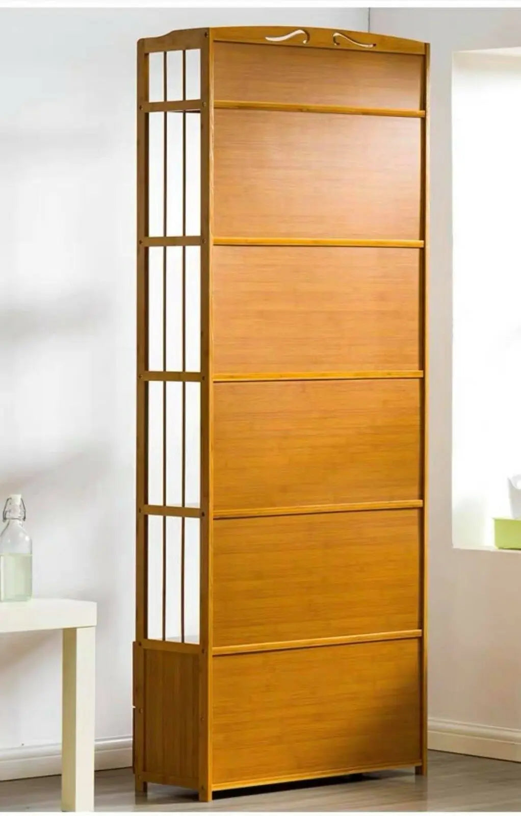 Bamboo Wooden Bookcase Bookshelf Multi-Tiers Storage Rack Shelf Office Furniture everythingbamboo