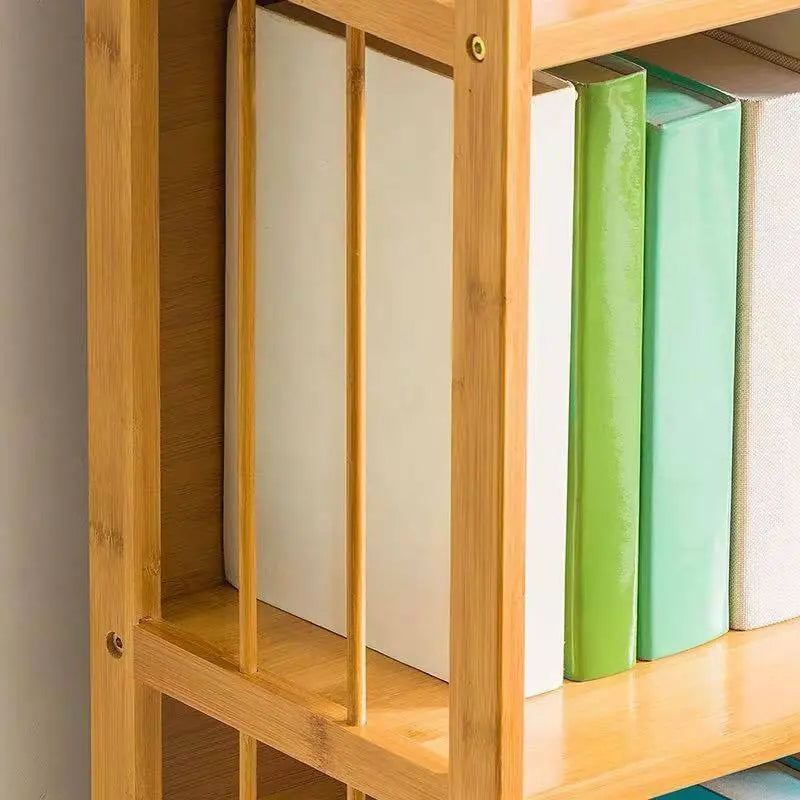 Bamboo Wooden Bookcase Bookshelf Multi-Tiers Storage Rack Shelf Office Furniture everythingbamboo