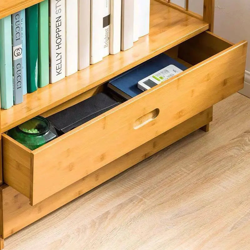 Bamboo Wooden Bookcase Bookshelf Multi-Tiers Storage Rack Shelf Office Furniture everythingbamboo