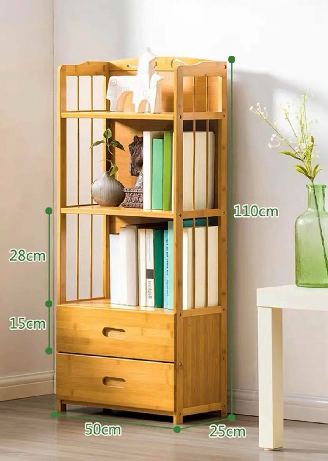 Bamboo Wooden Bookcase Bookshelf Multi-Tiers Storage Rack Shelf Office Furniture everythingbamboo