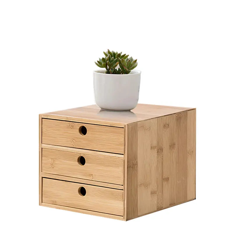 Bamboo Wooden Desk Organizer Multi-use Stationary Box Storage Decorative Drawers space saver everythingbamboo