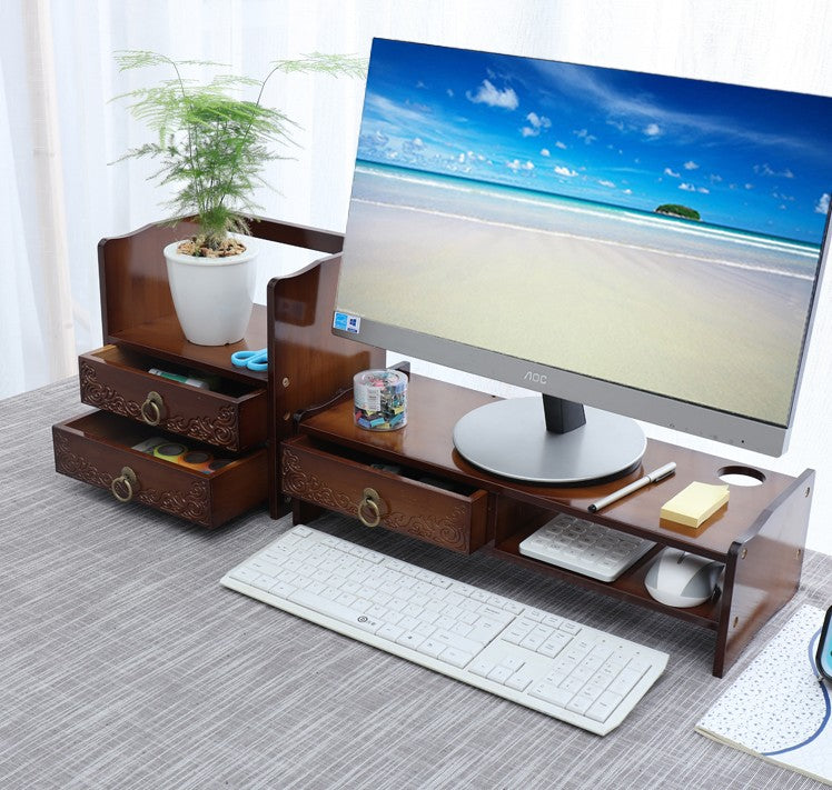 Bamboo Wooden Desk Organizer Multi-use Stationary Box Storage Decorative Drawers space saver everythingbamboo