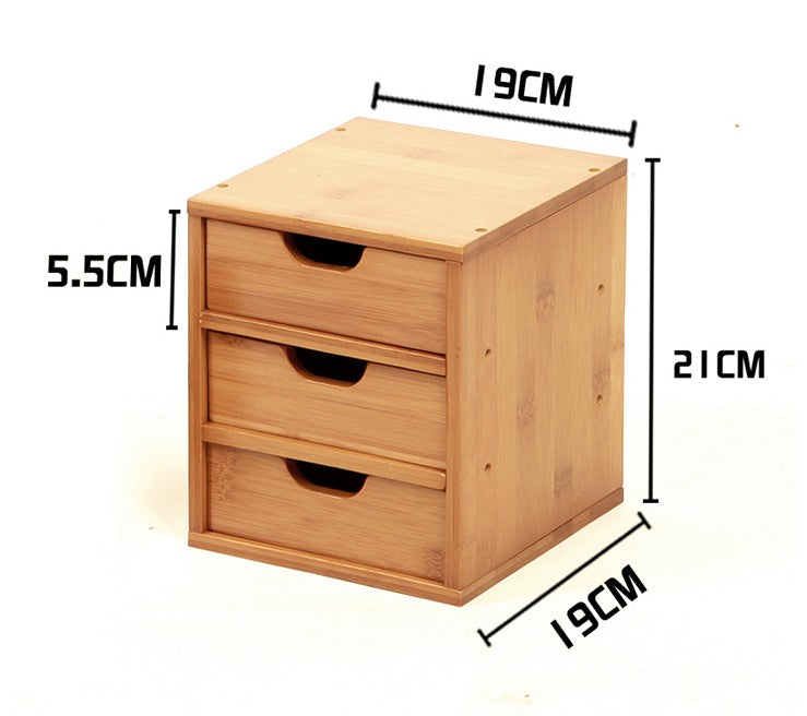Bamboo Wooden Desk Organizer Multi-use Stationary Box Storage Decorative Drawers space saver everythingbamboo