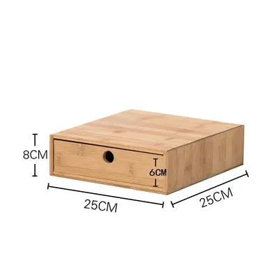 Bamboo Wooden Desk Organizer Multi-use Stationary Box Storage Decorative Drawers space saver everythingbamboo