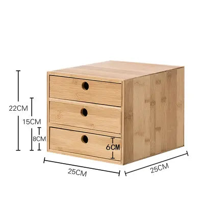 Bamboo Wooden Desk Organizer Multi-use Stationary Box Storage Decorative Drawers space saver everythingbamboo