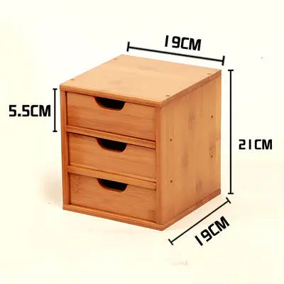 Bamboo Wooden Desk Organizer Multi-use Stationary Box Storage Decorative Drawers space saver everythingbamboo