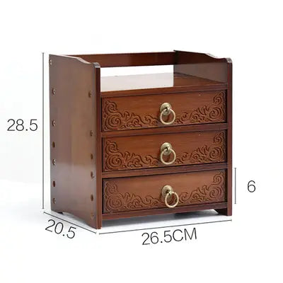 Bamboo Wooden Desk Organizer Multi-use Stationary Box Storage Decorative Drawers space saver everythingbamboo