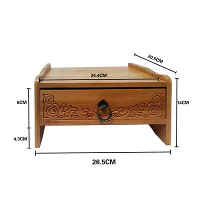 Bamboo Wooden Desk Organizer Multi-use Stationary Box Storage Decorative Drawers space saver everythingbamboo