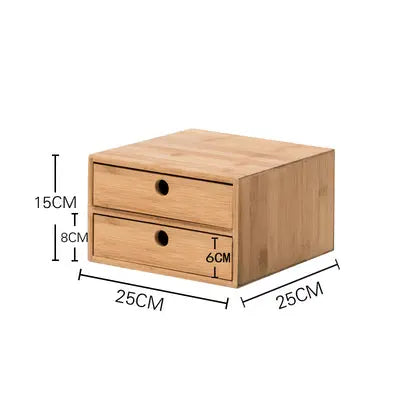Bamboo Wooden Desk Organizer Multi-use Stationary Box Storage Decorative Drawers space saver everythingbamboo