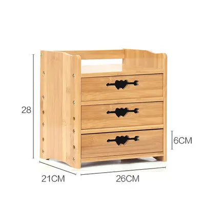 Bamboo Wooden Desk Organizer Multi-use Stationary Box Storage Decorative Drawers space saver everythingbamboo