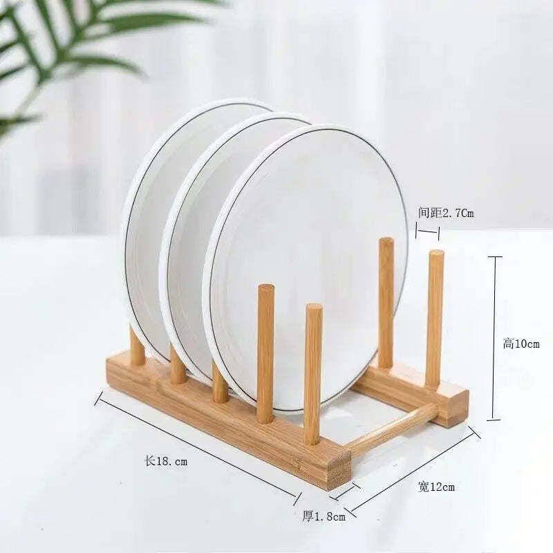 Bamboo Wooden Dish Rack Drainer Plate Holder Drying Bowls Rack Stand Kitchen BKW06 everythingbamboo