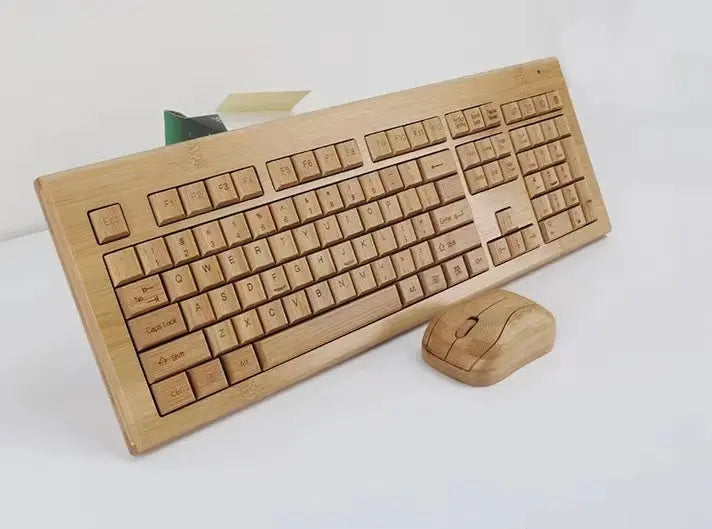 Bamboo Wooden Keyboard&Mouse Combo Wireless 3 areas Multimedia Eco Friendly BKM02 Unbranded/Generic