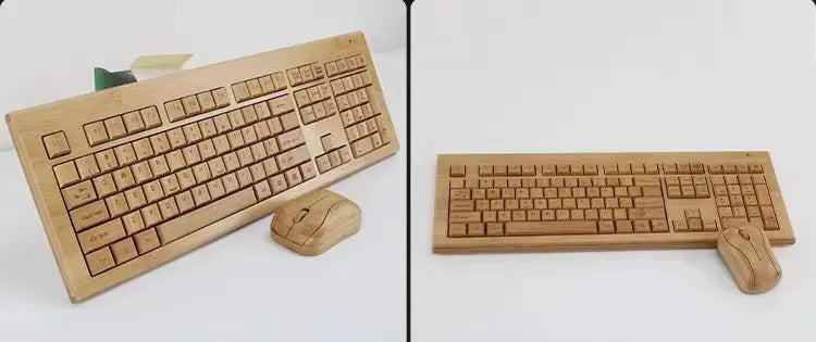 Bamboo Wooden Keyboard&Mouse Combo Wireless 3 areas Multimedia Eco Friendly BKM02 Unbranded/Generic