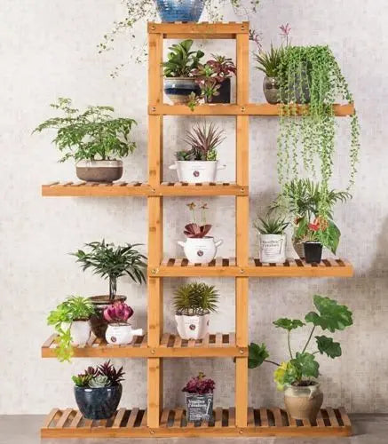 Bamboo Wooden Plant Stand Indoor Outdoor Garden Planter Flower Pot Stand Shelf Unbranded
