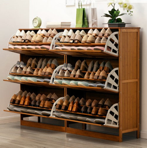 Bamboo Wooden Shoe Case With Drawer Shoe Rack Shelf Storage Cabinet Stylish everythingbamboo