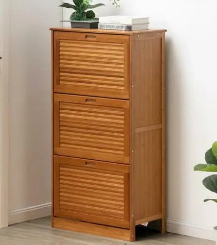 Bamboo Wooden Shoe Case With Drawer Shoe Rack Shelf Storage Cabinet Stylish everythingbamboo