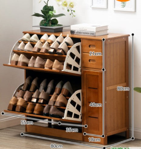 Bamboo Wooden Shoe Case With Drawer Shoe Rack Shelf Storage Cabinet Stylish everythingbamboo