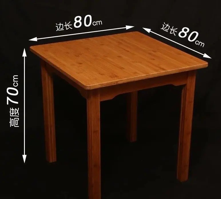 Bamboo Wooden Square Table Dining Coffee Tea Table Mahjong Table Elegant 竹制麻将桌餐桌 everythingbamboo