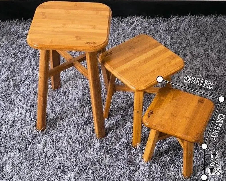 Bamboo Wooden Stool Rest Stool Fishing Stool Square Bamboo Stool Vase Base everythingbamboo