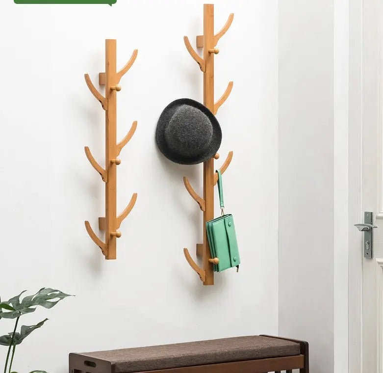 Bamboo Wooden Wall Hanging Rack Clothes Hat Rack Hallstand Hatstand Hat Rack Clothes Tree Style everythingbamboo