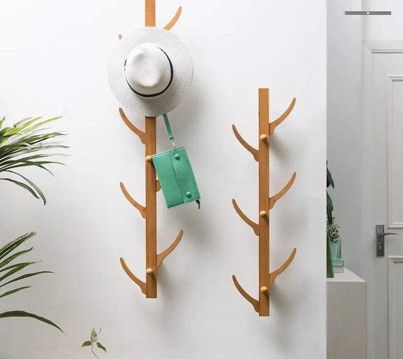 Bamboo Wooden Wall Hanging Rack Clothes Hat Rack Hallstand Hatstand Hat Rack Clothes Tree Style everythingbamboo