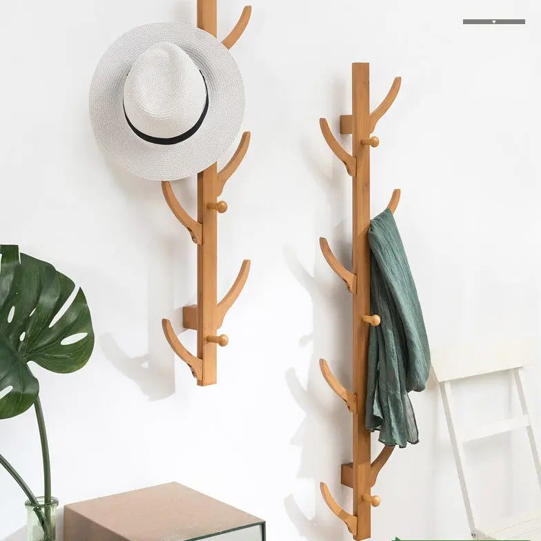 Bamboo Wooden Wall Hanging Rack Clothes Hat Rack Hallstand Hatstand Hat Rack Clothes Tree Style everythingbamboo