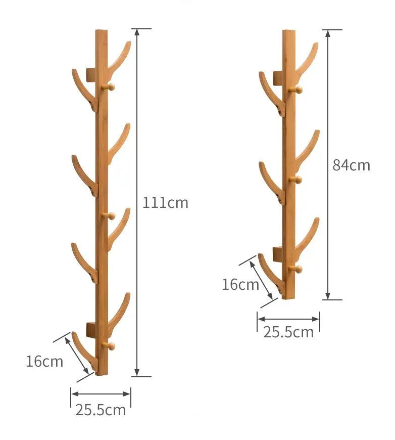 Bamboo Wooden Wall Hanging Rack Clothes Hat Rack Hallstand Hatstand Hat Rack Clothes Tree Style everythingbamboo